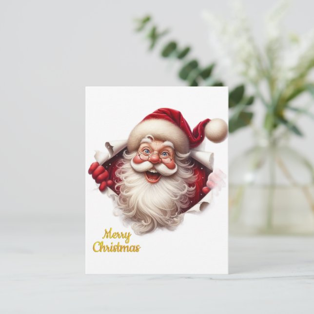 Cartão Postal De Festividades Minimal Christmas Postcard | Line Art Tree | Kalir (Em pé/Frente)