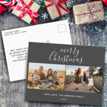 Minimal Grey Natal Família Script 2 Foto 