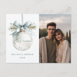 Cartão Postal De Festividades Minimal Merry Christmas Ornament