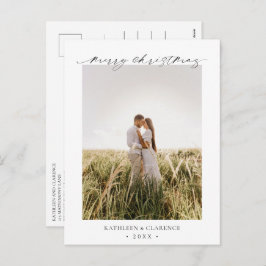 Cartão Postal De Festividades Minimalist Elegant Photo Classic Christmas