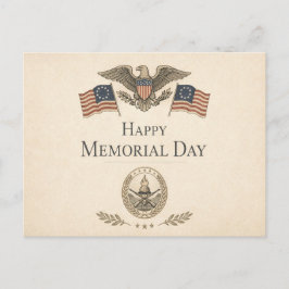 Cartão Postal De Festividades Minimalist Patriotic Memorial Day