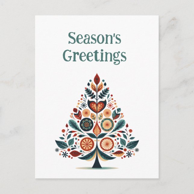 Cartão Postal De Festividades Minimalista Escandinavo Personalizável (Frente)