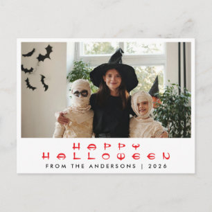 Cartão Postal De Festividades Minimalista Moderno Assustador Feliz Dia das Bruxa