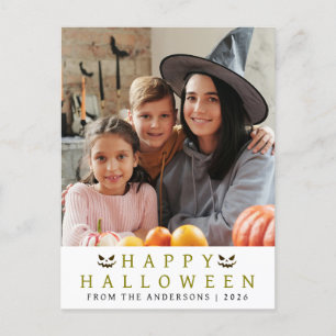 Cartão Postal De Festividades Mínimalista Moderno Spooky Feliz Halloween 1 Foto