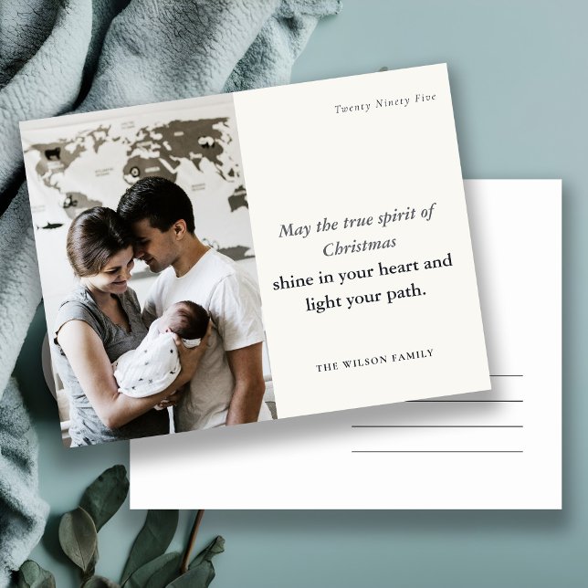 Cartão Postal De Festividades Mínimo 1 Foto: Preto e Espírito de Natal Branco (Criador carregado)