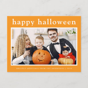 Cartão Postal De Festividades Mínimo de Feliz Halloween Family 1 Foto