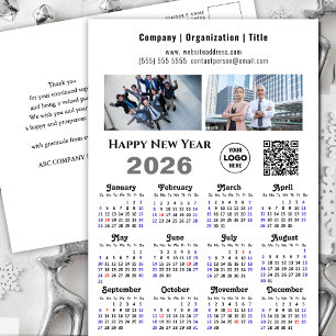 Cartão Postal De Festividades Mínimo do logotipo de fotos da Empresa 2 do Calend