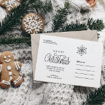 Cartão Postal De Festividades Mínimo Simples Floco de Neve<br><div class="desc">Mínimo Simples Floco de Neve</div>