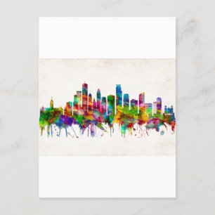 Cartão Postal De Festividades Minneapolis Minnesota Skyline