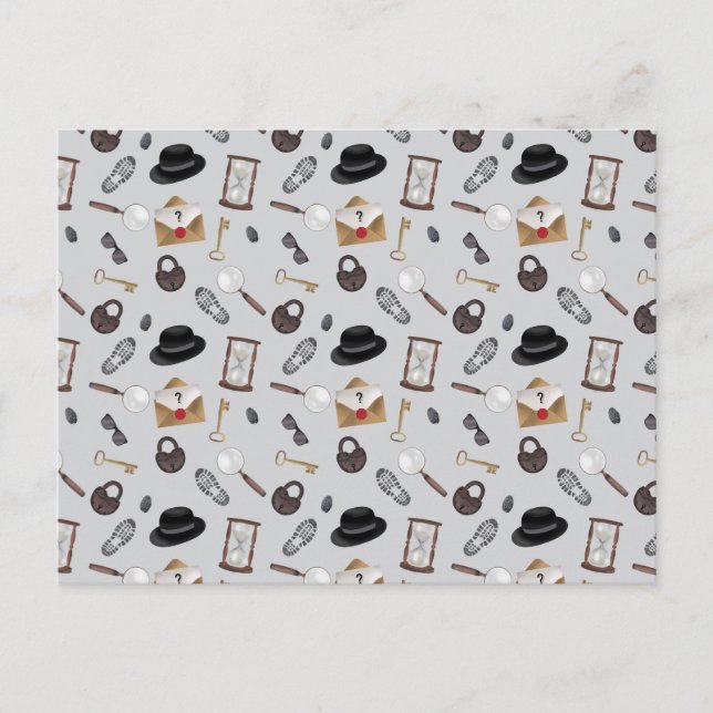 Cartão Postal De Festividades Mistério Crianças Secretas Agente Espião Tema do D (Frente)