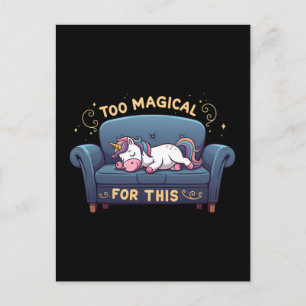 Cartão Postal De Festividades Mito Preguiçoso Unicórnio Muito Magial Para Isso