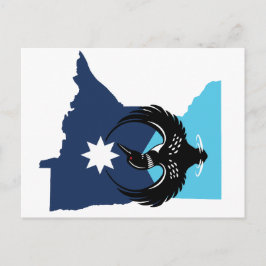 Cartão Postal De Festividades MN Loon Rising - Bandeira do estado de MN