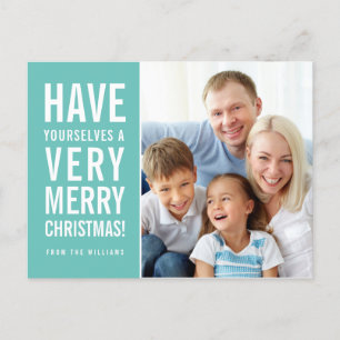 Cartão Postal De Festividades MODERN BOLD TYPE simples e muito feliz casa de nat