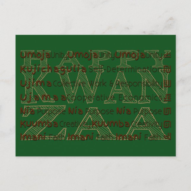 Cartão Postal De Festividades Modern Happy Kwanzaa (Frente)