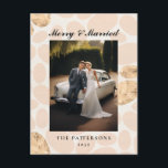 Cartão Postal De Festividades Modern Merry Married customer specific photo<br><div class="desc">"Merry Married" Christmas,  customer specific photo holiday postcard.</div>