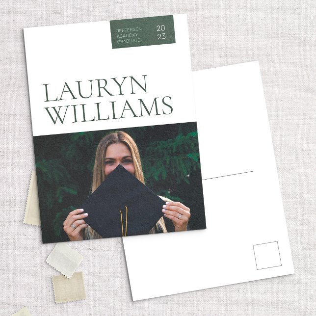 Cartão Postal De Festividades Modern Professional Grad Announcement Postcard (Criador carregado)