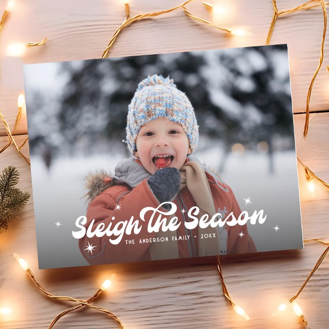 Cartão Postal De Festividades Modern Retro Suspira O Natal Da Época (Criador carregado)