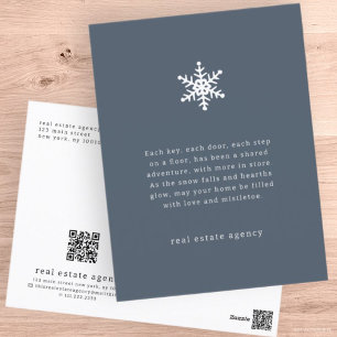 Cartão Postal De Festividades Modern Snowflake Real Estate Business