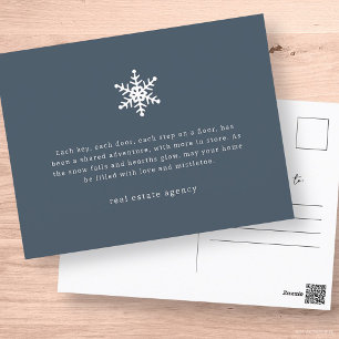 Cartão Postal De Festividades Modern Snowflake Real Estate Business