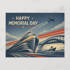 Cartão Postal De Festividades Moderne Transportation Tribute Memorial Day 