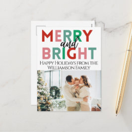 Cartão Postal De Festividades Moderno Alegre e Brilhante Simples Colorido Uma Fo