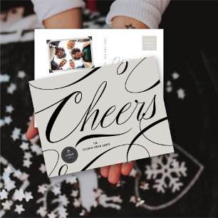 Cartão Postal De Festividades Moderno Clássico Anima Caligrafia Elegante