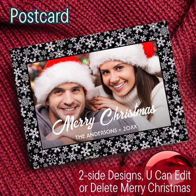 Cartão Postal De Festividades Moderno de Script de Fotografia Personalizada de F (Criador carregado)