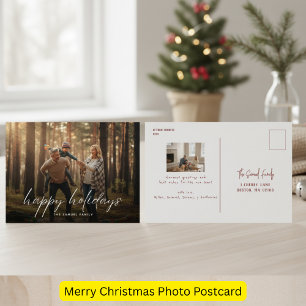 Cartão Postal De Festividades Moderno Fotografia de Natal com Caligrafia Moderna