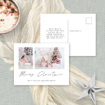 Cartão Postal De Festividades Moderno Simples 2 Fotos Feliz Natal<br><div class="desc">Moderno Simples 2 Fotos Feliz Natal. Feliz Natal está em um roteiro de na moda.</div>