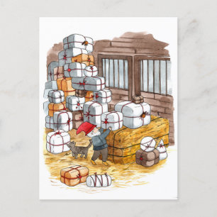 Cartão Postal De Festividades Mola de Natal Tradicional para o Tomten Sueco