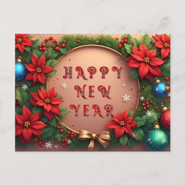 Cartão Postal De Festividades Moldura de Feriado Festivo (Frente)