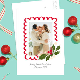 Cartão Postal De Festividades Moldura Festiva de Vieira com Foto de Férias de Az