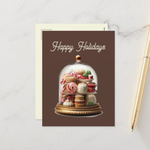 Cartão Postal De Festividades Molhos de aquarelas de Natal festivos