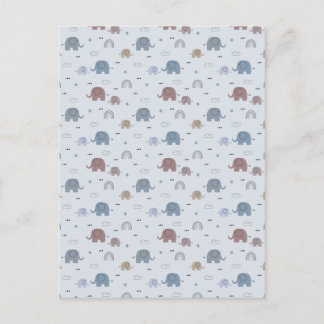 Cartão Postal De Festividades Mom & Baby Elephant Pattern Shower Curtain