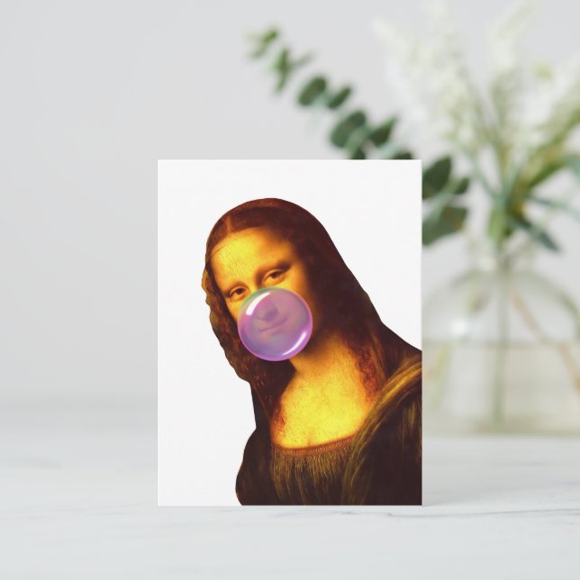 Cartão Postal De Festividades Mona Lisa Chiclete (Em pé/Frente)