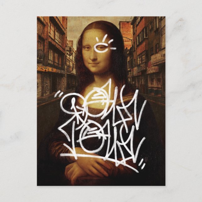 Cartão Postal De Festividades Mona Lisa Downtown (Frente)