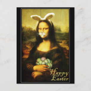 Cartão Postal De Festividades Mona Lisa, O Coelhinho Da Páscoa