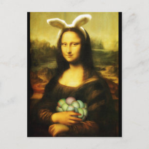 Cartão Postal De Festividades Mona Lisa, O Coelhinho Da Páscoa
