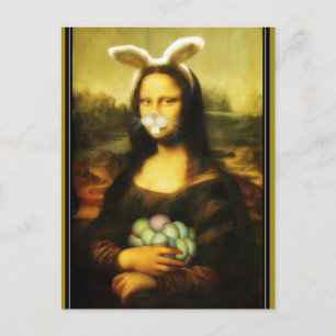 Cartão Postal De Festividades Mona Lisa, O Coelhinho Da Páscoa