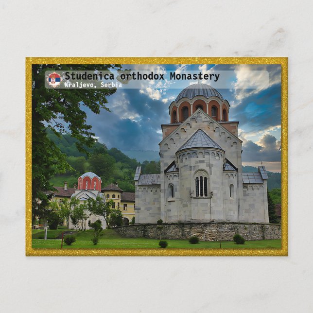 Cartão Postal De Festividades MONASTÉRIOS SÉRVIOS - Mosteiro ortodoxo de Studeni (Frente)