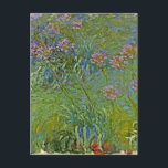 Cartão Postal De Festividades Monet - Flores Agapanthus,<br><div class="desc">Agapanthus Flowers,  famosa pintura de Claude Monet.</div>