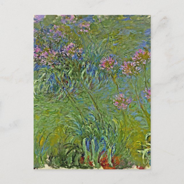 Cartão Postal De Festividades Monet - Flores Agapanthus, (Frente)