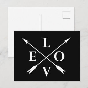 Cartão Postal De Festividades Monograma moderno e elegante de amor