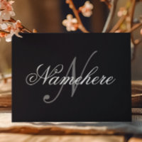 Monograma Personalizado Único de Nomes Preto e Bra