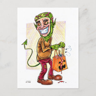 Cartão Postal De Festividades Monster Trick-or-Trater Halloween