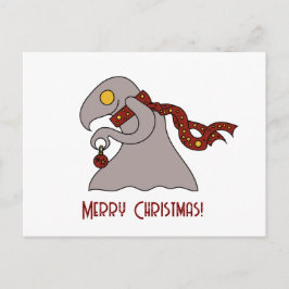 Cartão Postal De Festividades Monstro fofo de bola de Natal
