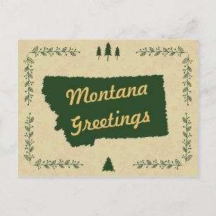Cartão Postal De Festividades Montana State Christmas Holiday Greetings