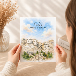 Cartão Postal De Festividades Monte Rushmore Marco Famoso Viagem