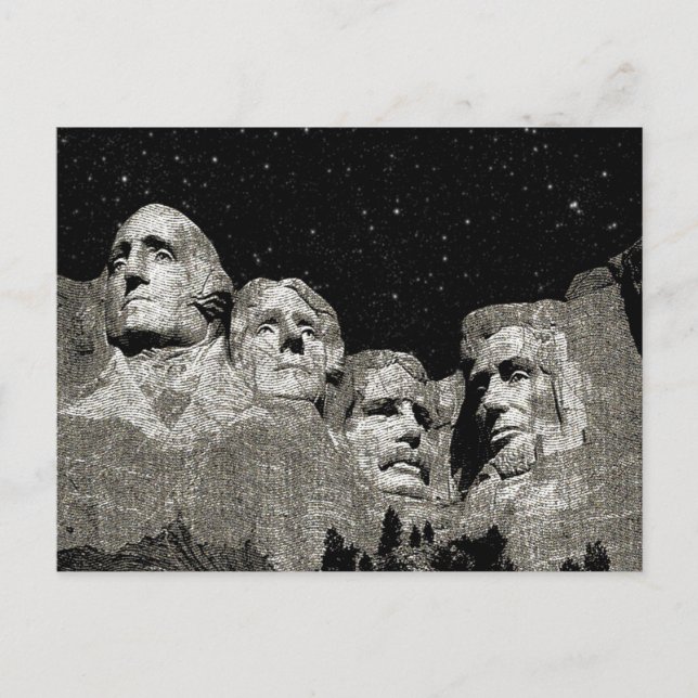 Cartão Postal De Festividades Monte Rushmore Presidentes Americanos, (Frente)