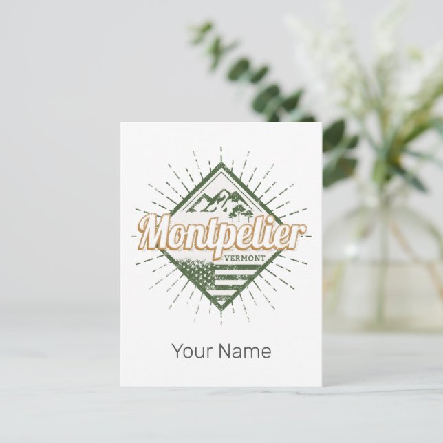 Cartão Postal De Festividades Montpelier Vermont Cidade dos Estados Unidos Vinta (Em pé/Frente)